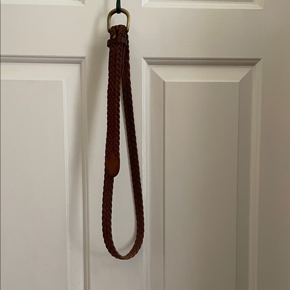 Braided Brown Leather Belt